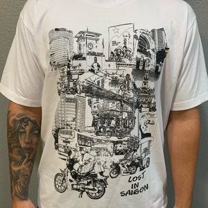 Men’s XL Lost in Saigon White T-Shirt Souvenir